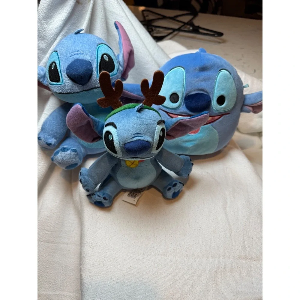 Disney Lilo & Stitch Plush Bundle Squishmallows Holiday Reindeer‎ Just Play 3pc
